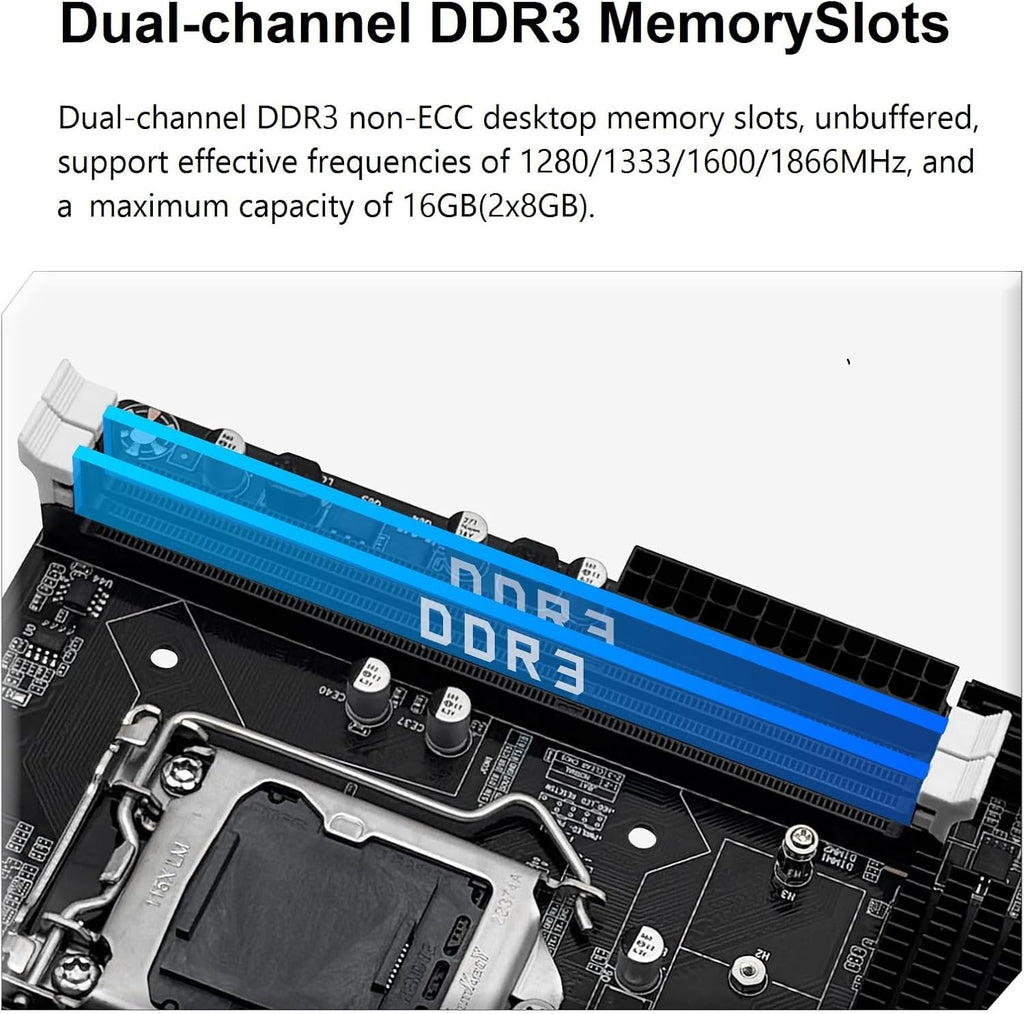 SHANGZHAOYUAN H61C Mainboard LGA 1155 Gaming Motherboard Kompatibel Mit Intel 2Th/3Th Gen I3,I5,I7/Xeon E3 V2/Pentium Series Cpus, Pcie X16, 100M LAN, DDR3, NVME/NGFF M.2, VGA, Hdmi-Kompatibel