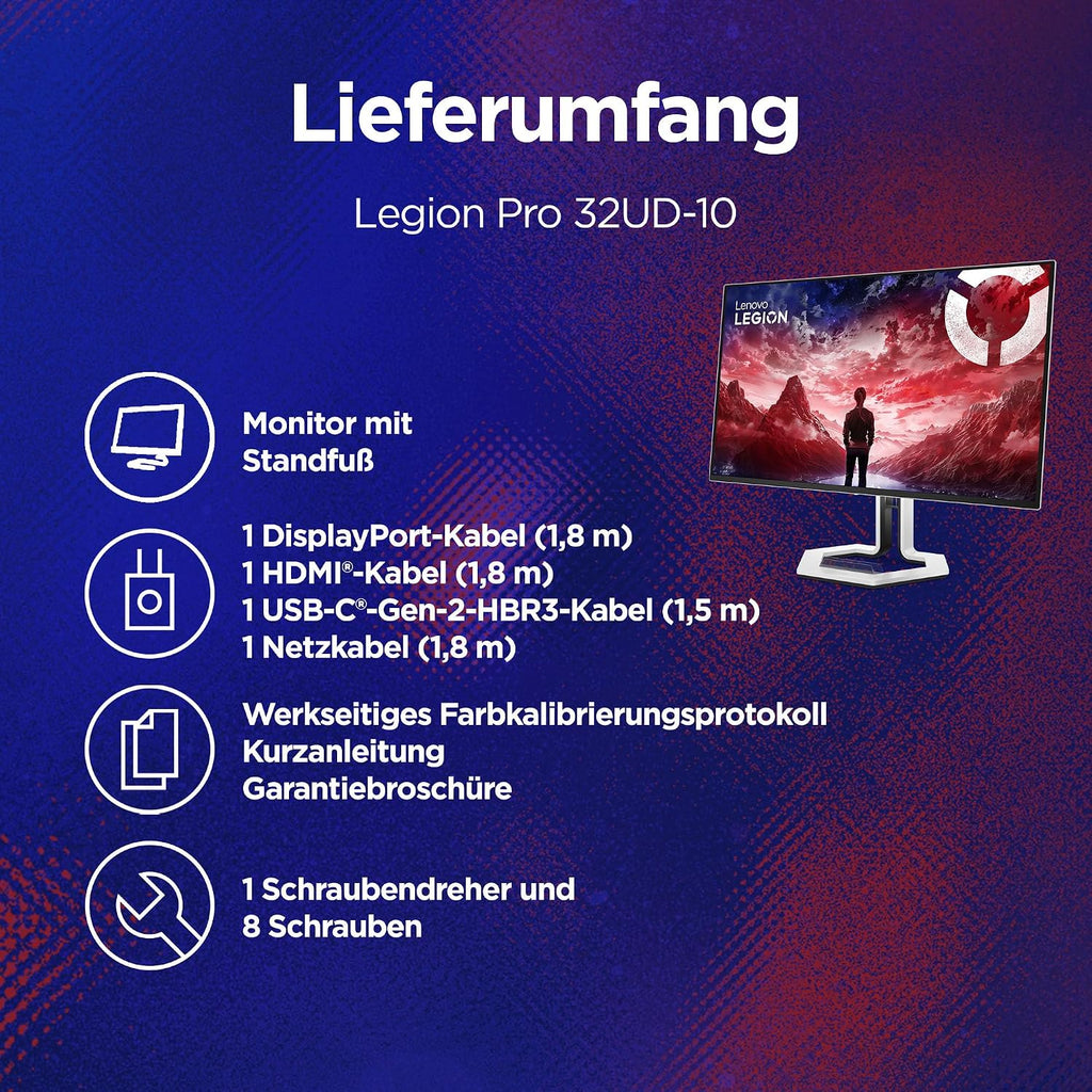 Lenovo Legion Pro 32UD-10 | 31.5" UHD OLED Gaming Monitor | 240 Hz | 0.03Ms