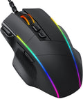 Gaming Maus, Gaming Mouse Mit 8 Programmierbare Tasten Und Einstellbar 8000 DPI, RGB Beleuchtung PC Maus Mit Kabel,Usb-Wired Mouse Mit Feuertaste Ergonomisches Für Mmo,Fps,Moba,Windows,Pc,Mac