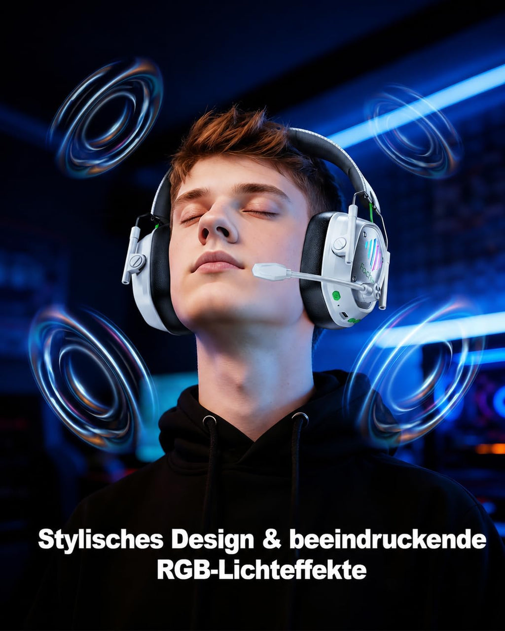 Gaming Headset Wireless Mit Mikrofon Für PS5, PS4, PC, Switch, Mac, Laptop