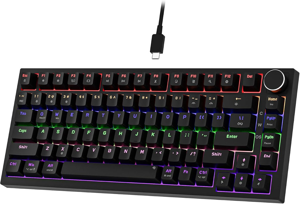 GM326 Gaming Tastatur,Mechanische Tastatur,Kabel,75 Prozent,Usb C