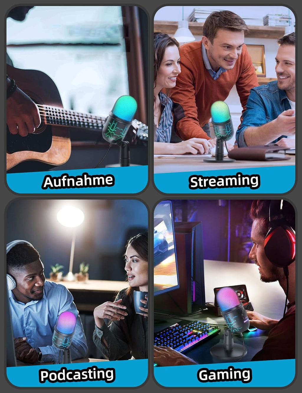 Usb-Gaming-Mikrofon Für PC Mit Rauschunterdrückung