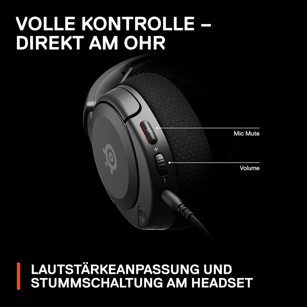 Steelseries Arctis Nova 1 - Multi-System Gaming-Headset – Hi-Fi-Treiber – 360° Surround-Sound – Airweave Memory Foam-Ohrpolster – Mikrofon Mit Geräuschunterdrückung – PC, PS5, Xbox -Schwarz
