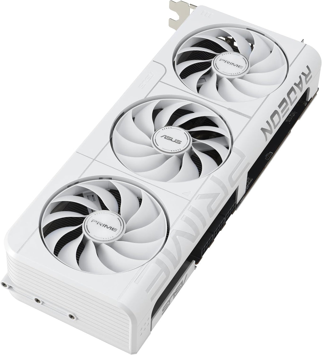 ASUS Prime Radeon RX 9070 XT White OC Edition Grafikkarte (Pcie 5.0, HDMI/DP 2.1, 2.5-Slot Design, Axial-Tech-Lüfter, Dual-Kugellager, Dual BIOS, ASUS GPU Guard)