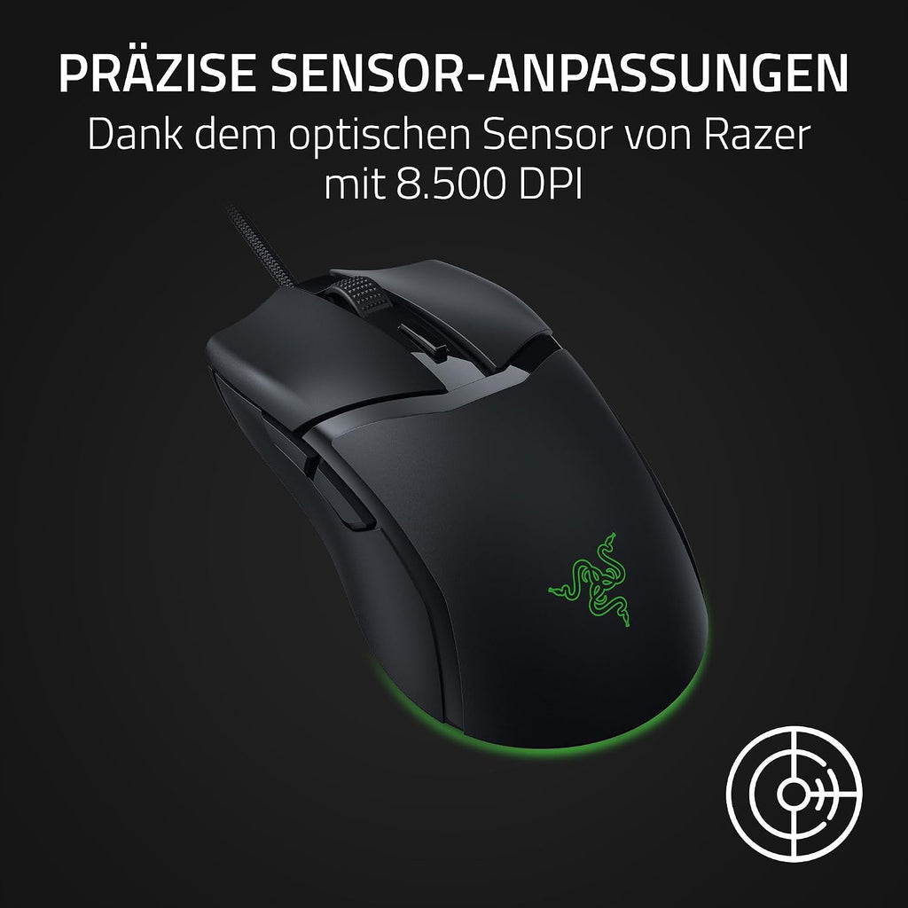 Razer Cobra - Leichte Kabelgebundene Gaming-Maus Mit Chroma RGB (Federleichte 57 G, Optische Maus-Switches Der 3. Gen, Chroma-Beleuchtung Mit Unterbodenbeleuchtung, Präzise Sensor-Anpassungen) Schwarz