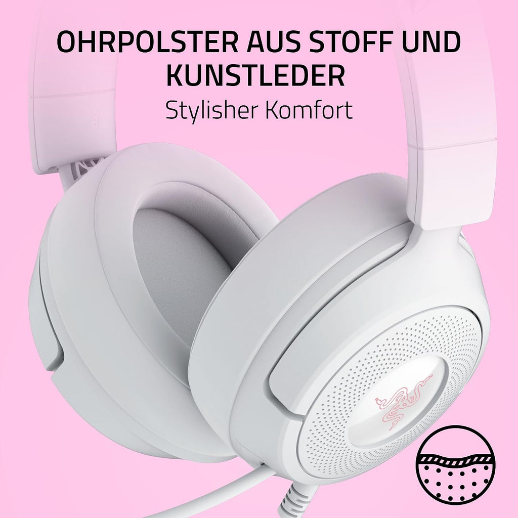 Razer Kraken Kitty V3 X - Kabelgebundenes Kitty-Headset Für Gaming - Kultige Kitty-Ohren - 270G Leicht - Hyperclear Kardioid Mikrofon - Triforce 40Mm Treiber - 3,5Mm Klinkenstecker | Weiß