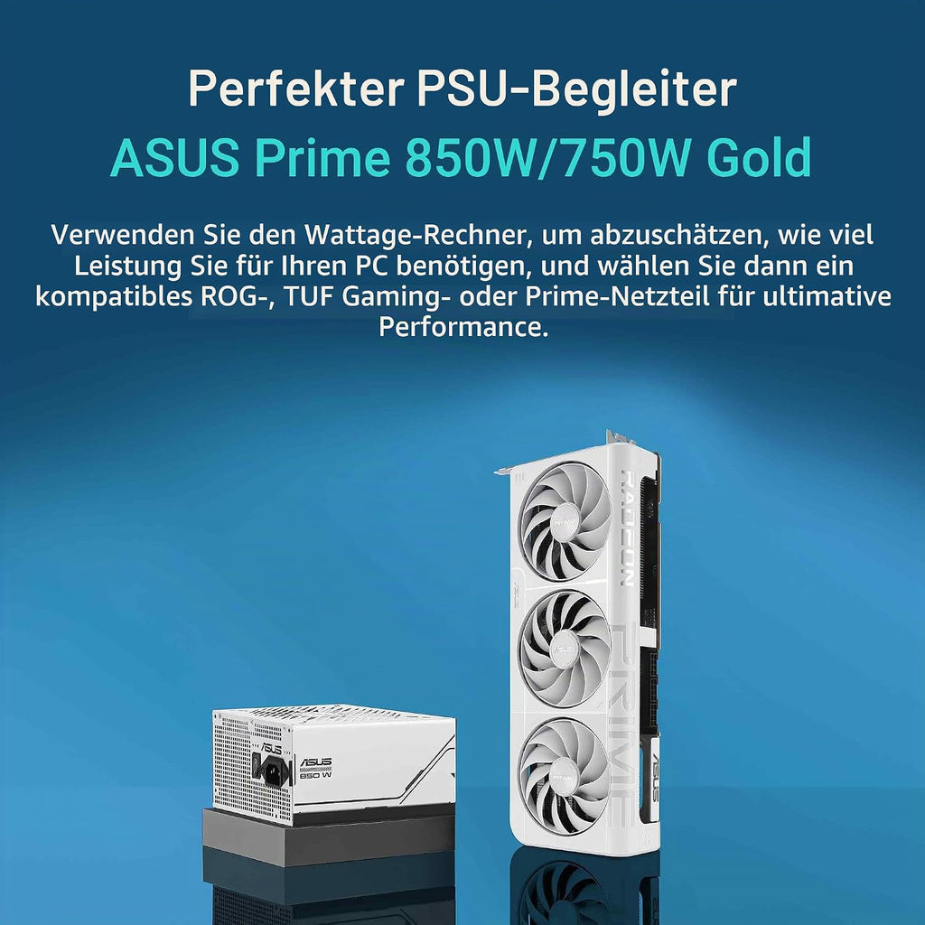 ASUS Prime Radeon RX 9070 XT White OC Edition Grafikkarte (Pcie 5.0, HDMI/DP 2.1, 2.5-Slot Design, Axial-Tech-Lüfter, Dual-Kugellager, Dual BIOS, ASUS GPU Guard)
