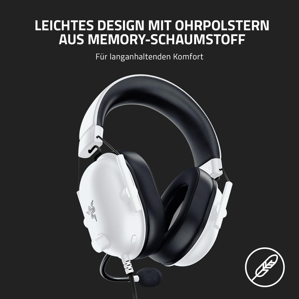 Razer Blackshark V2 X - Multi-Plattform Kabelgebundenes Esports-Headset (Triforce 50Mm Treiber, Erweiterte Passive Geräuschunterdrückung, 7.1 Surround Sound, Hyperclear Cardioid Mic) Weiß