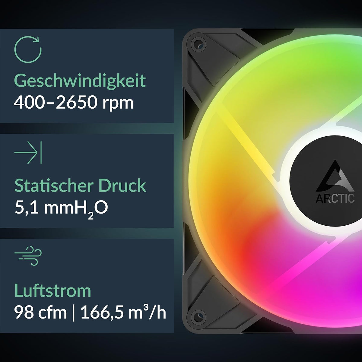 ARCTIC P14 Pro Reverse A-RGB (3St) - 140 Mm Premium Lüfter, Reverse Airflow