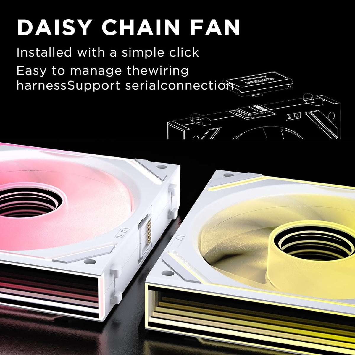 TZMRIT Interstellar-V2 RGB PC Lüfter 120Mm,Argb Daisy Chain Infinity Lüfter