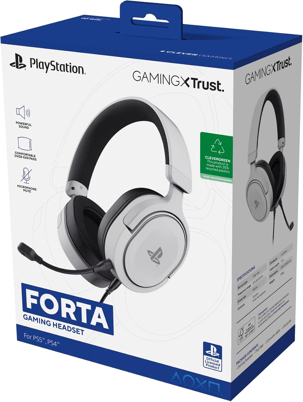 Gxtrust Forta PS5 Gaming Headset Lizenziert Für Playstation 5, Weiß