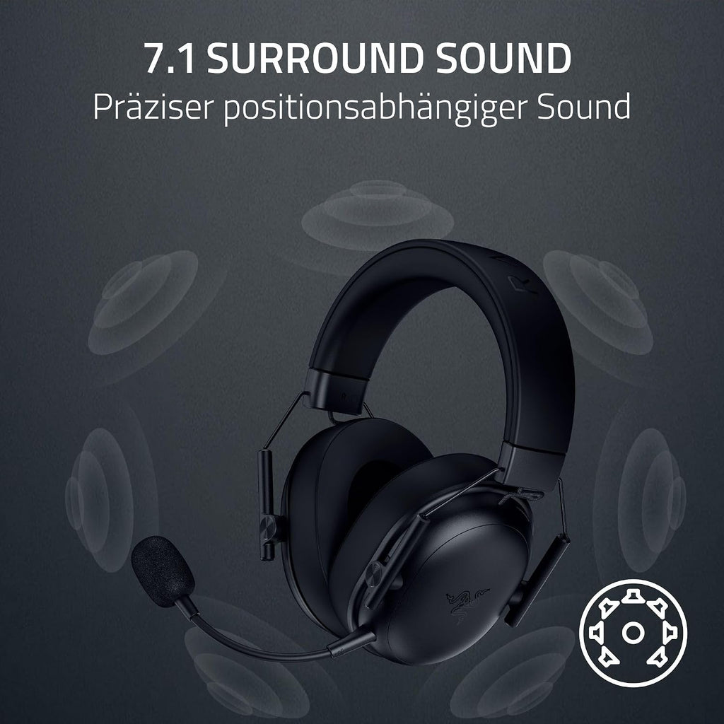 Razer Blackshark V3 X Hyperspeed - Kabelloses E-Sport-Headset - Ultra Leicht 270G - Triforce 50Mm Treiber - Abnehmbares Mikrofon - Surround Sound - Wireless 2,4 Ghz & Bluetooth - Pc/Mac | Schwarz