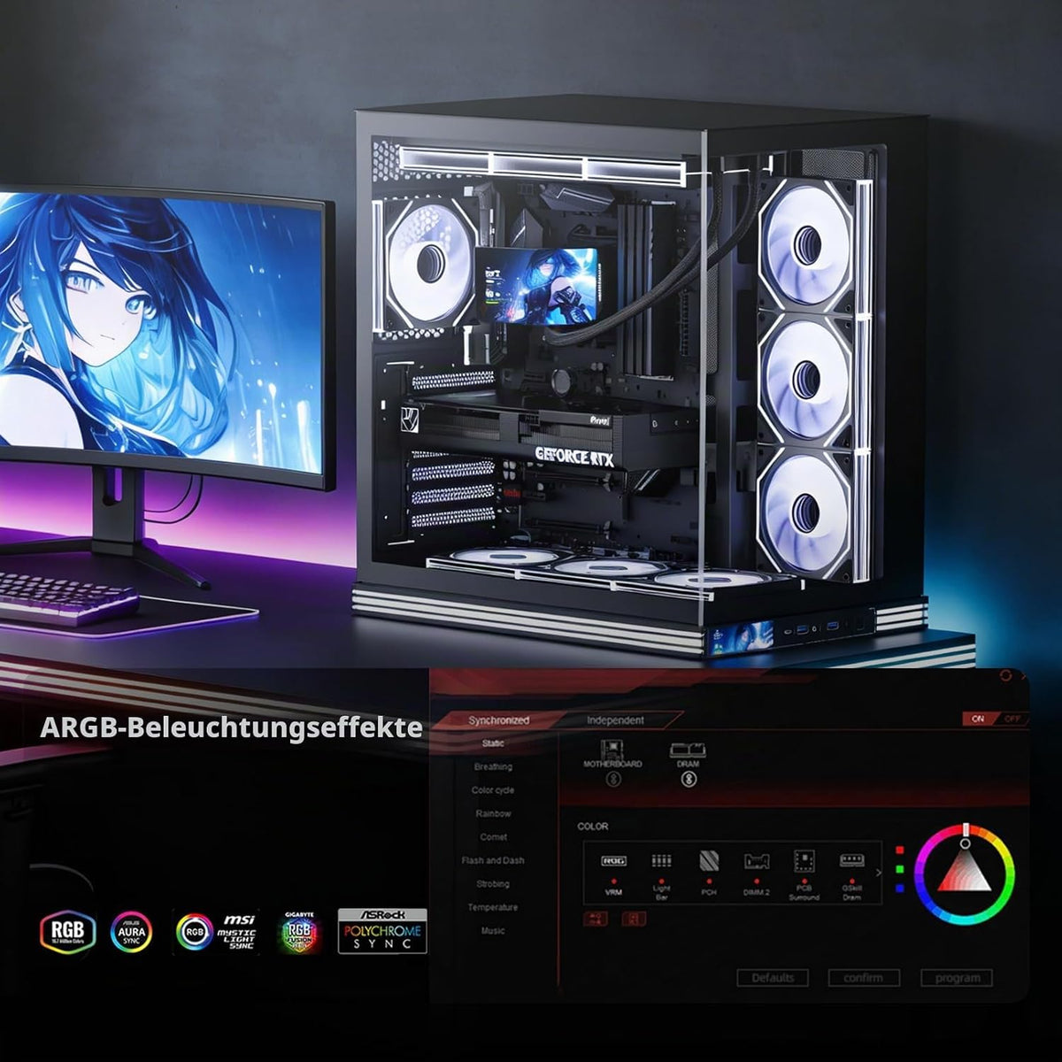 TZMRIT PRISM 4Ultra RGB Lüfter 120Mm 3Er Pack,Argb Infinity PC Lüfter