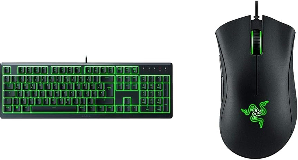 Razer Ornata V3 X - Flache Membran-Tastatur Mit Razer Chroma RGB QWERTZ | De-Layout, Schwarz & Deathadder Essential (2021) - Essentielle Gaming-Maus Mit Optischem 6.400-Dpi-Sensor Schwarz