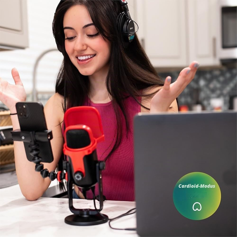 JOBY Wavo POD Usb-Kondensatormikrofon Für PC, Streaming USB Mikrofon, Gaming Podcasts, Mit Stummschaltung, Verstärkungsregelung, Live-Überwachung, Plug-And-Play Für PC Und Mac