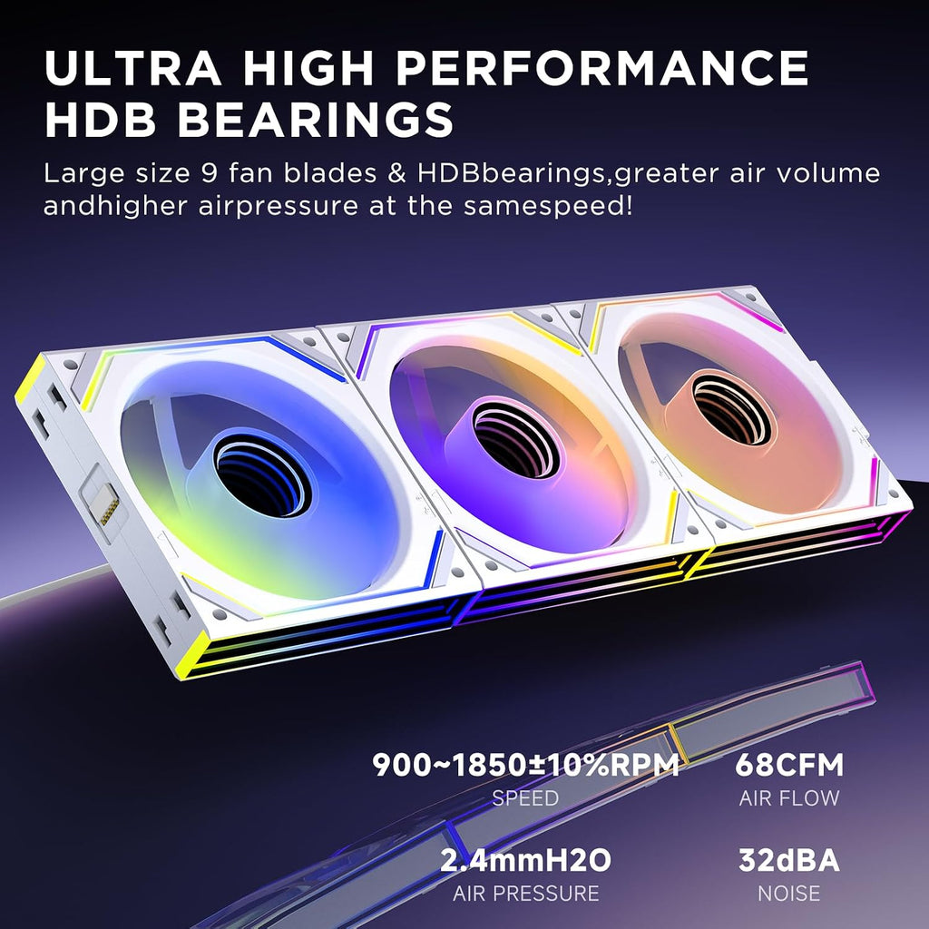 TZMRIT Interstellar-V2 RGB PC Lüfter 120Mm,Argb Daisy Chain Infinity Lüfter