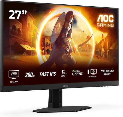 AOC 27G4HRE 27 Zoll FHD Gaming Monitor, 200Hz, Fast IPS Panel, 1Ms Gtg, HDR10, G-Sync Compatible, Lautsprecher,(1920X1080 HDMI 2X 2.0) Schwarz