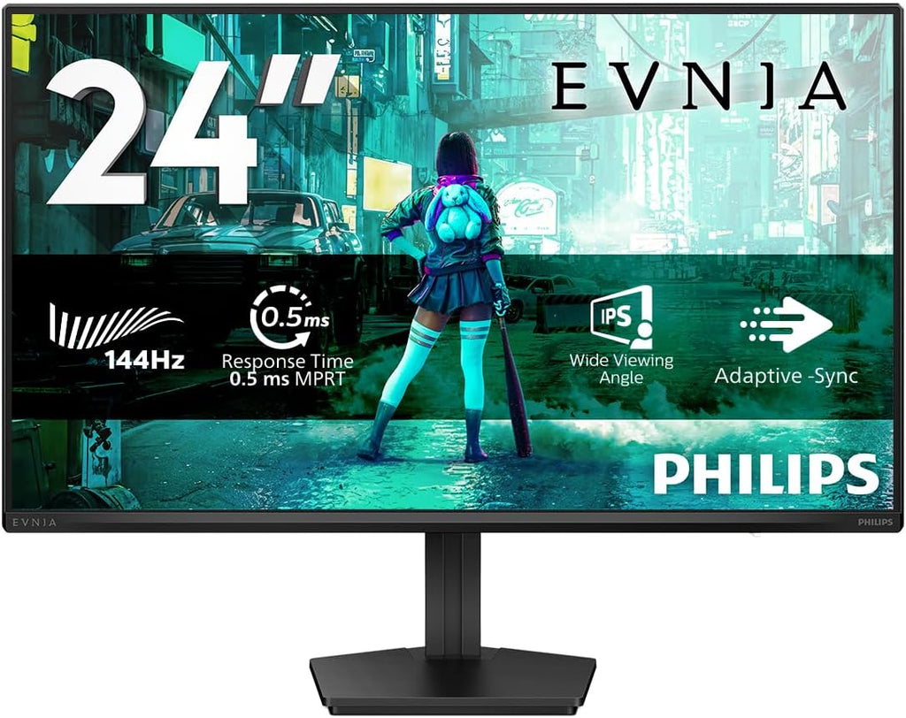 Philips Evnia 24M2N3200NF - 24 Zoll Full HD Gaming Monitor, 144 Hz, 1 Ms MPRT, Freesync, G-Sync Comp. (1920X1080, HDMI 2.0, Displayport 1.4) Schwarz