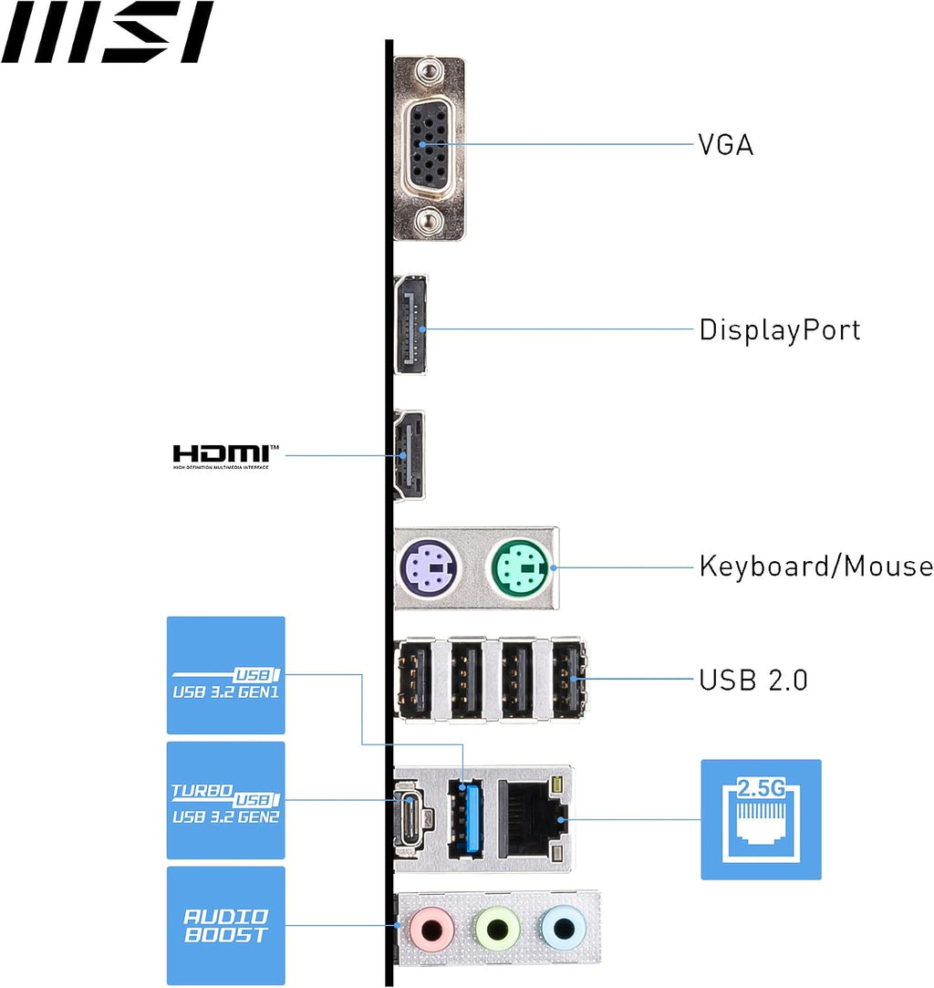 MSI PRO B760M-P DDR4 Mainboard, Unterstützt Intel 12., 13. & 14. Gen Core Prozessoren, LGA 1700, DDR4 Memory Boost 4800+Mhz/Oc, Pcie 4.0 X16 Slot, M.2 Gen4 Slots, Micro-Atx,Divers,M-Atx