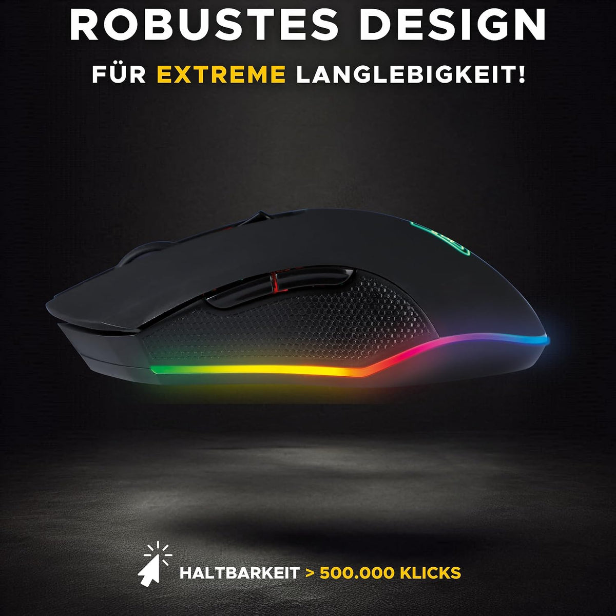 THE G-LAB Kult Helium Usb-Gamer-Maus Mit Kabel - Optischer Sensor Mit 800 Bis 6400 DPI, 7-Farbige Led-Hintergrundbeleuchtung, 6 Tasten - PC Mac Xbox One PS5 (Kabellos)