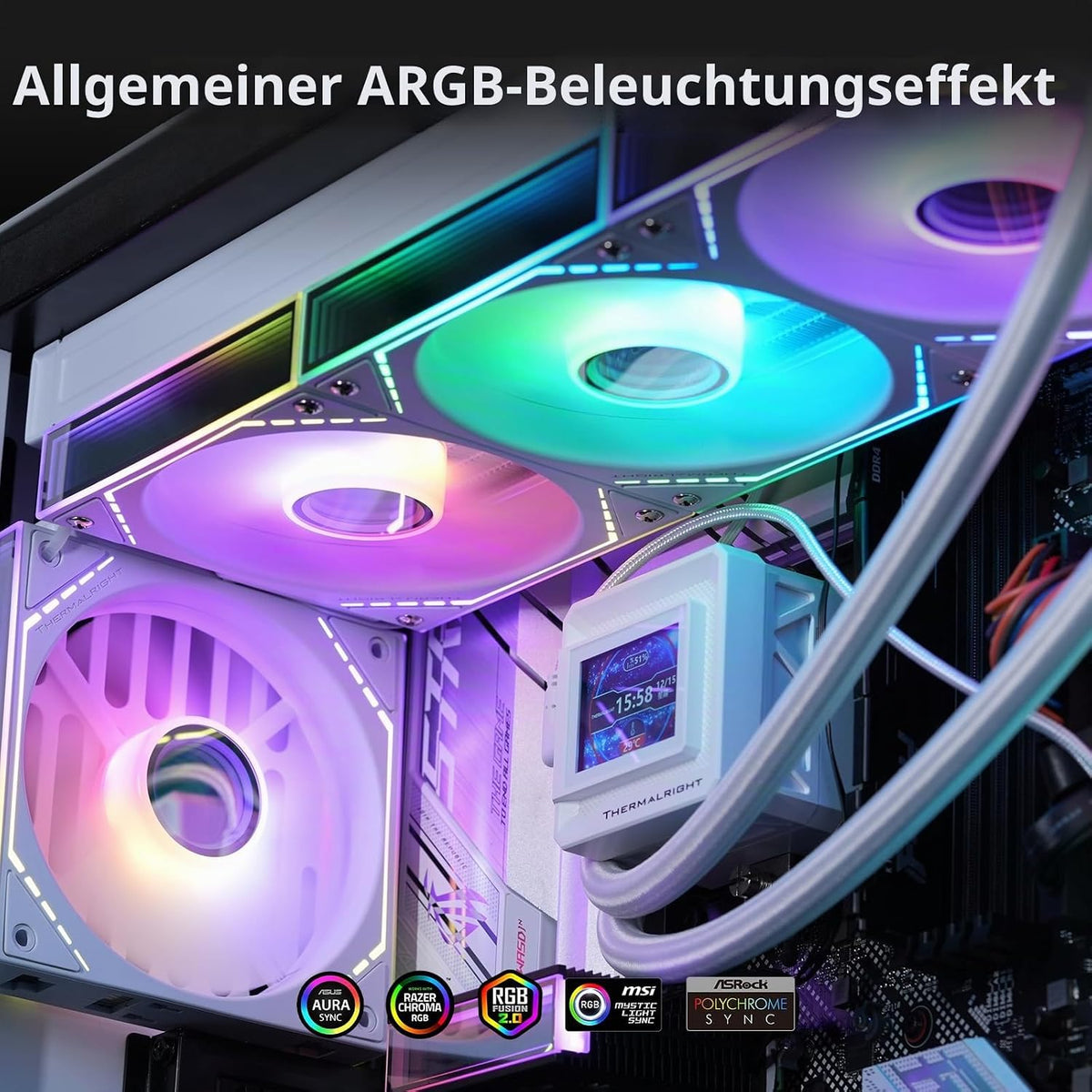 Thermalright TL-M12QRW-S X3 120Mm Reverse ARGB PWM Lüfter Weiß, 3Er-Pack