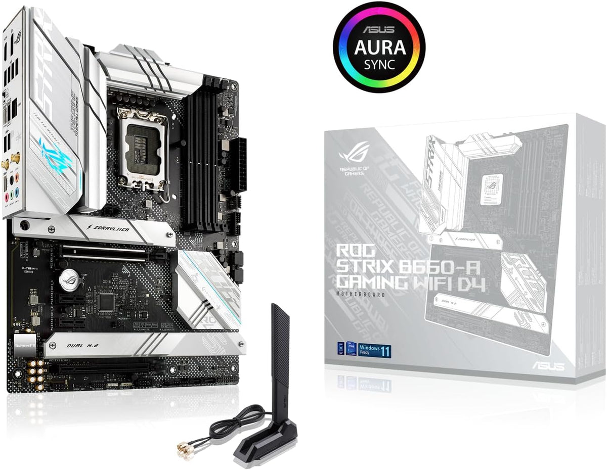 ASUS ROG Strix B660-A Gaming Wifi D4 Mainboard Sockel Intel LGA 1700 | Weiß
