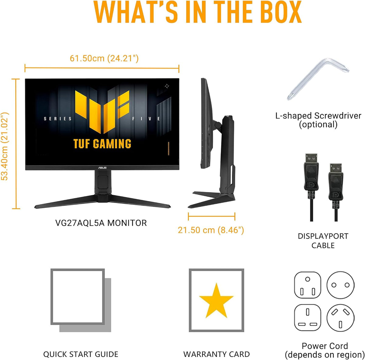 ASUS TUF Gaming VG27AQL5A 27 Zoll QHD 210Hz Fast IPS Gaming Monitor