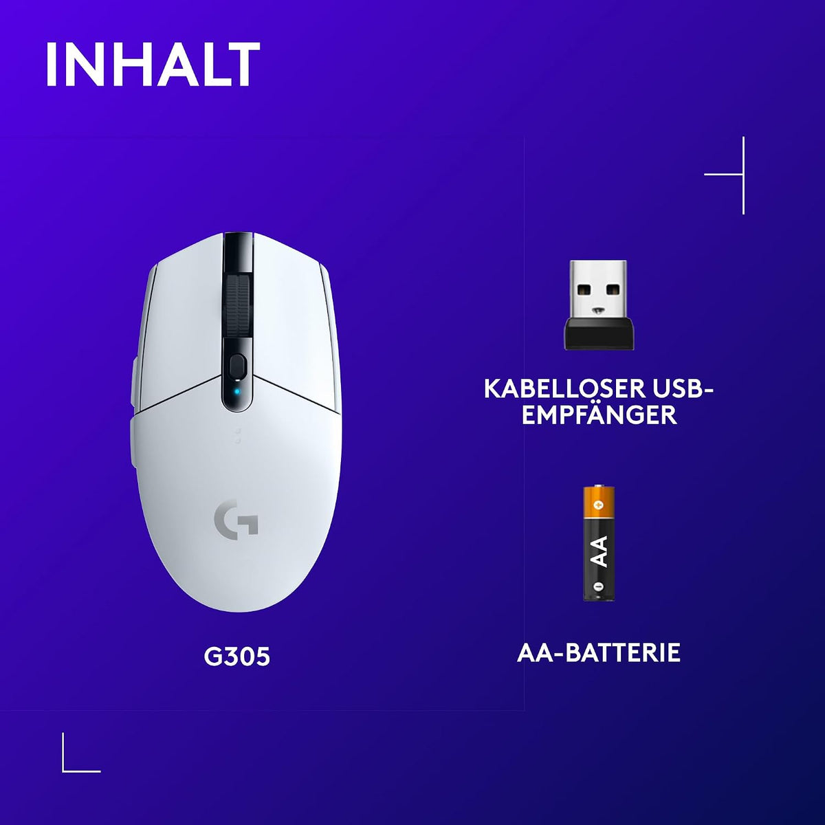 Logitech G G305 LIGHTSPEED Kabellose Gaming-Maus Mit HERO 12K DPI Sensor