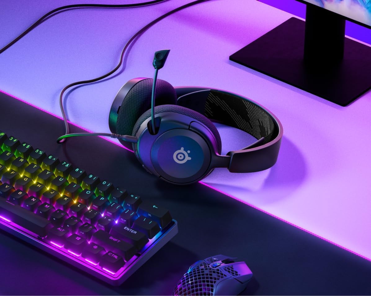 Steelseries Arctis Nova 1 - Multi-System Gaming-Headset – Hi-Fi-Treiber – 360° Surround-Sound – Airweave Memory Foam-Ohrpolster – Mikrofon Mit Geräuschunterdrückung – PC, PS5, Xbox -Schwarz