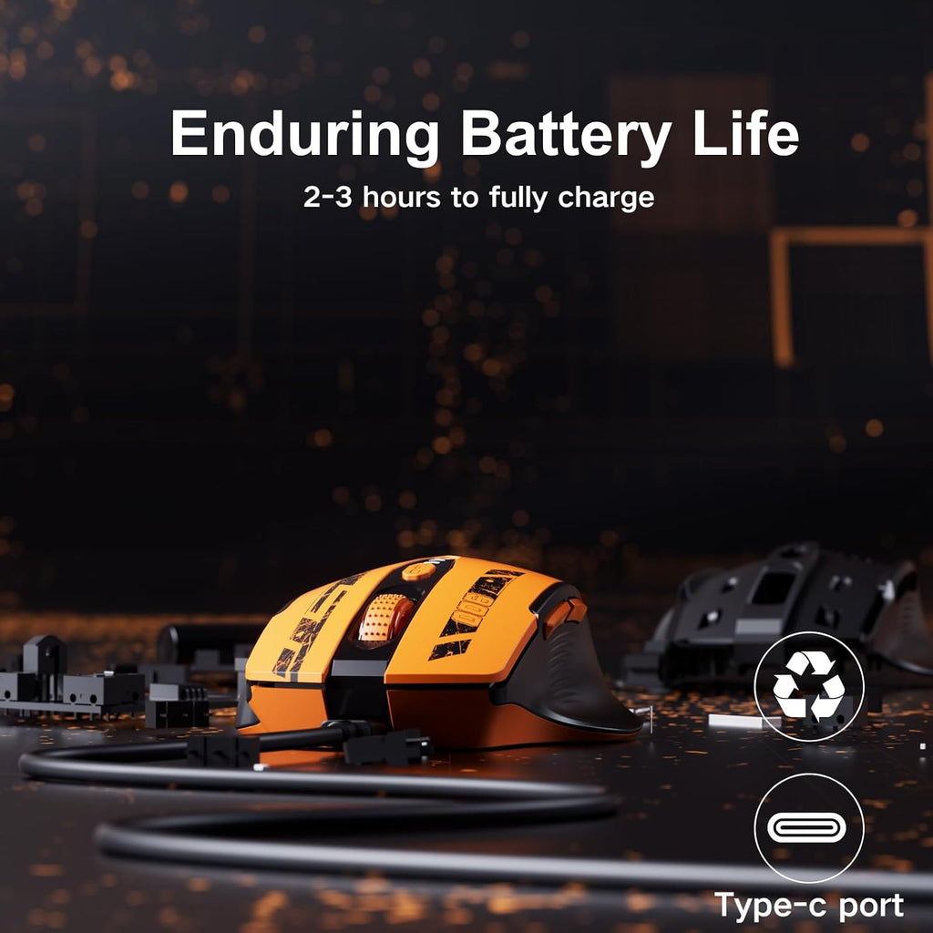 Uineer Kabellose Maus, 2,4 Ghz Usb-Funkmaus, Batteriestandsanzeige