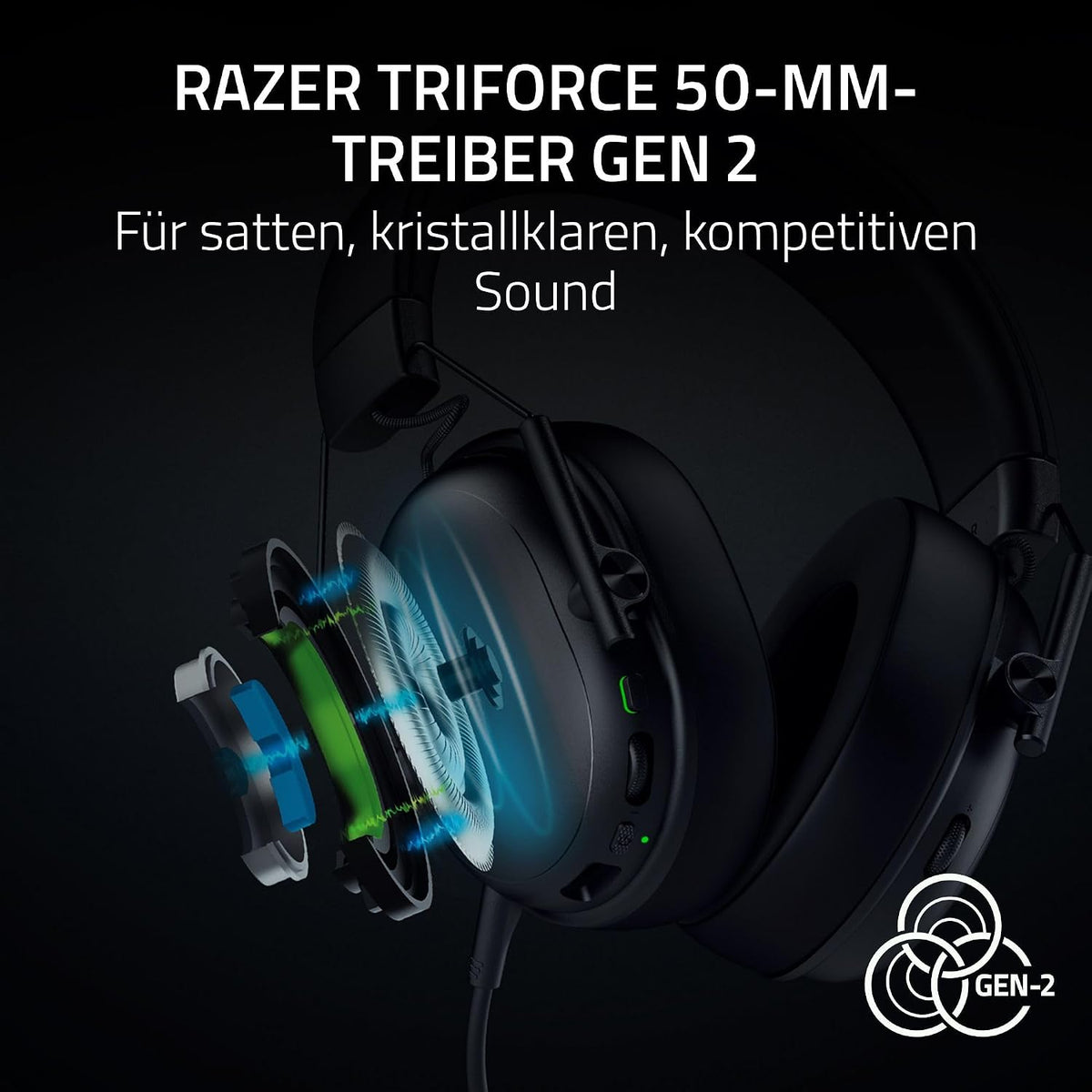 Razer Blackshark V3 X Hyperspeed - Kabelloses E-Sport-Headset - Ultra Leicht 270G - Triforce 50Mm Treiber - Abnehmbares Mikrofon - Surround Sound - Wireless 2,4 Ghz & Bluetooth - Pc/Mac | Schwarz