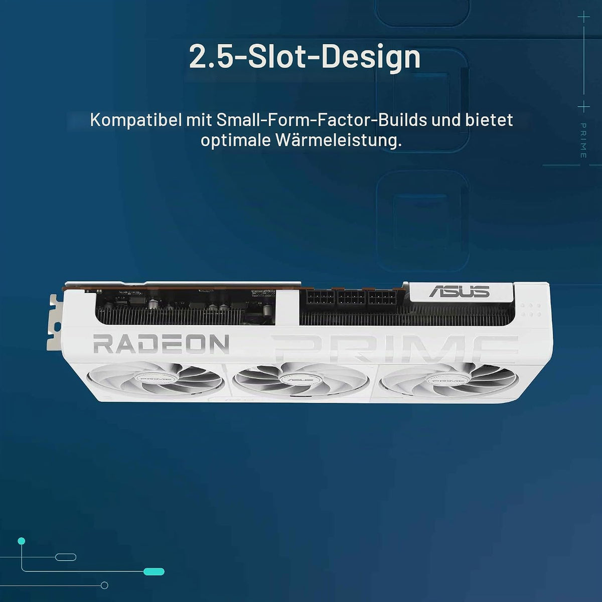 ASUS Prime Radeon RX 9070 XT White OC Edition Grafikkarte (Pcie 5.0, HDMI/DP 2.1, 2.5-Slot Design, Axial-Tech-Lüfter, Dual-Kugellager, Dual BIOS, ASUS GPU Guard)