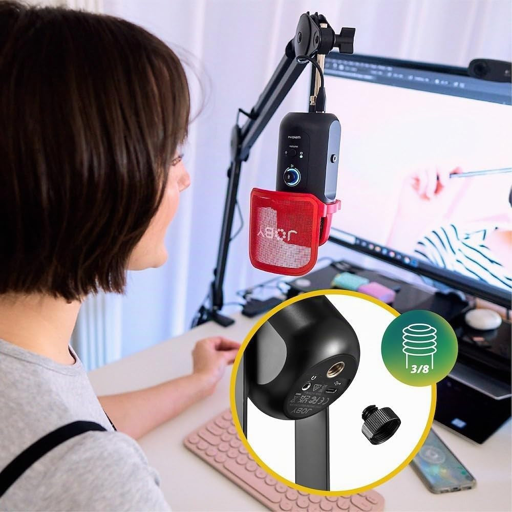 JOBY Wavo POD Usb-Kondensatormikrofon Für PC, Streaming USB Mikrofon, Gaming Podcasts, Mit Stummschaltung, Verstärkungsregelung, Live-Überwachung, Plug-And-Play Für PC Und Mac