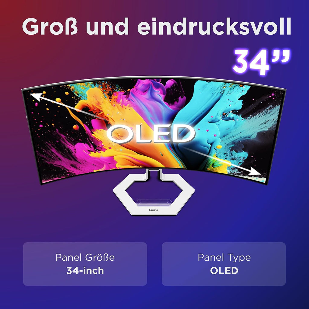 Lenovo Legion Pro 34Wd-10 | 34" WQHD OLED Gaming Monitor | 240 Hz | 0.03Ms