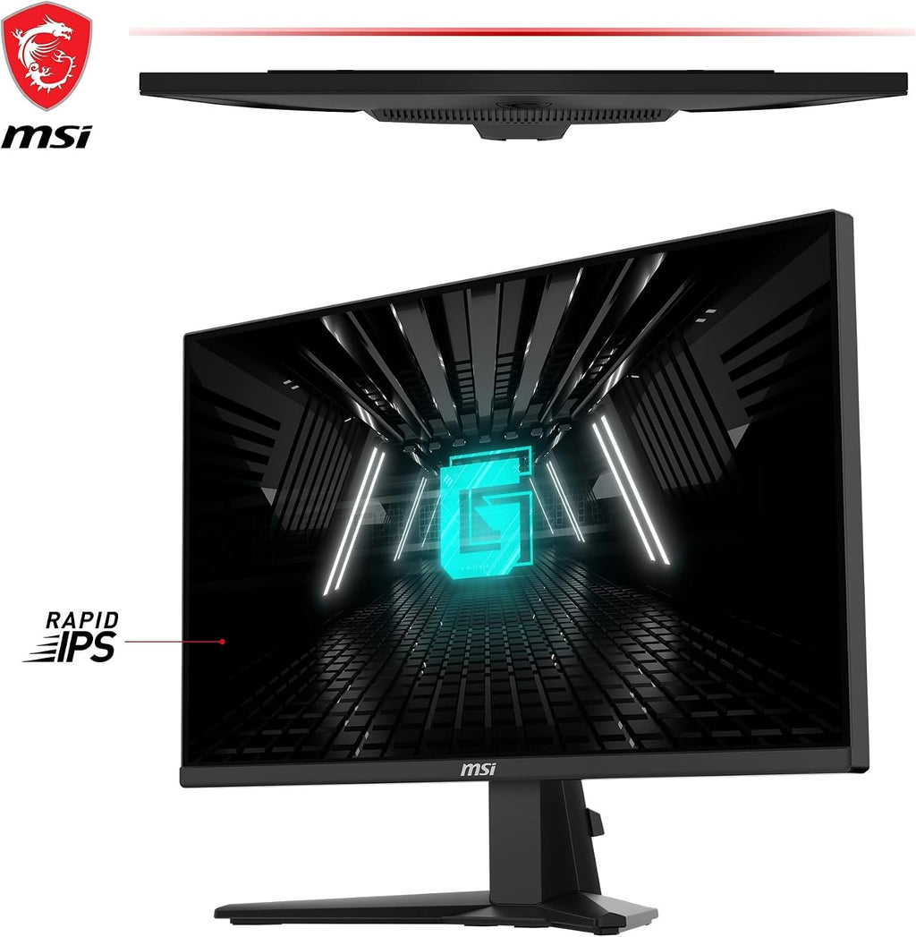 MSI G255F 24,5-Zoll-Fhd-Gaming-Monitor – 1920 X 1080 Rapid Ips-Panel, 180 Hz / 1 Ms (Gtg), 99% Srgb-Farbraum, Adaptive-Sync – DP 1.2A, HDMI 2.0B CEC
