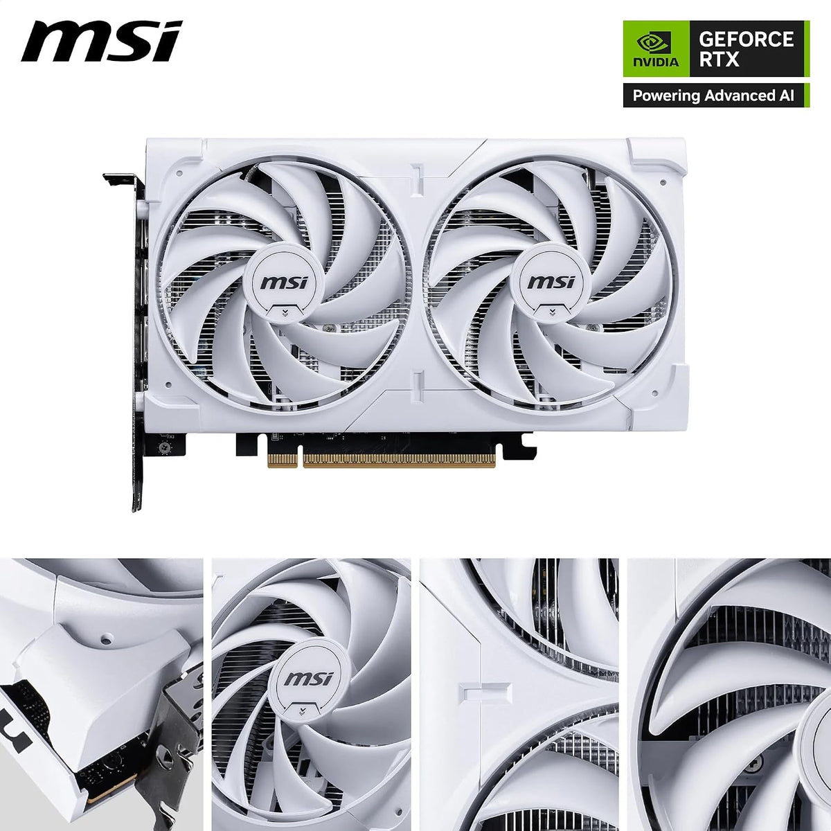MSI Geforce RTX 5060 8G Ventus 2X OC White - 8GB GDDR7 (28Gbps/128-Bit), Pcie 5, Boost: 2527 Hz, HDMI 2.1B, Displayport 2.1B