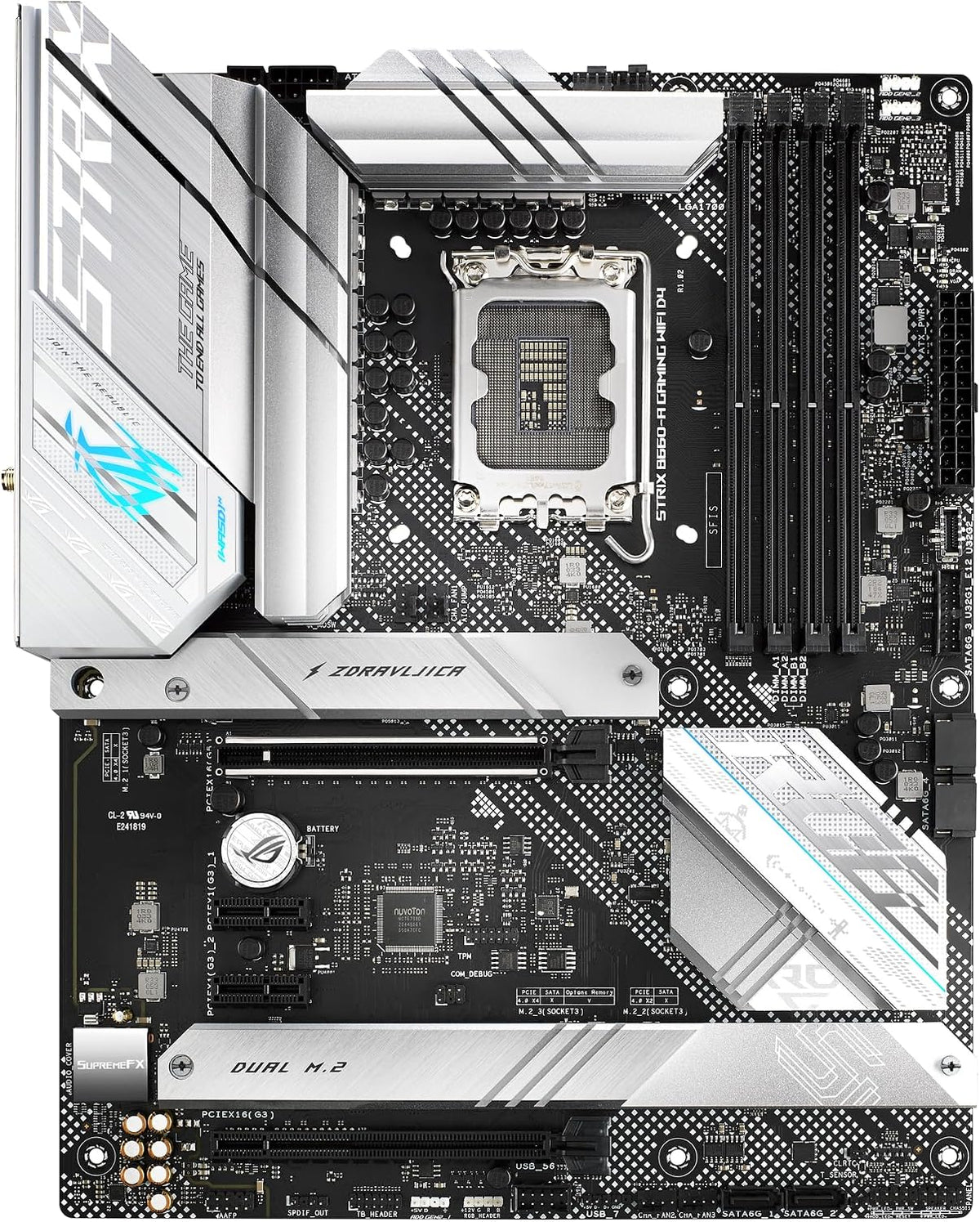 ASUS ROG Strix B660-A Gaming Wifi D4 Mainboard Sockel Intel LGA 1700 | Weiß