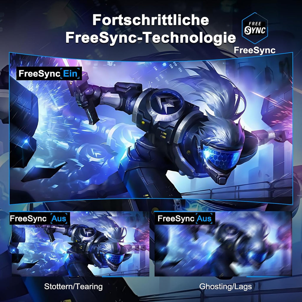 Minifire Gaming Curved Monitor 24 Zoll, 160Hz, Curved Gaming Monitor 1500R, 1Ms, Srgb110%, FHD 1080P Computer Screen, VESA Compatible, Eye Care Adaptive Sync HDMI＆DP Ports （MFG24C1L ）