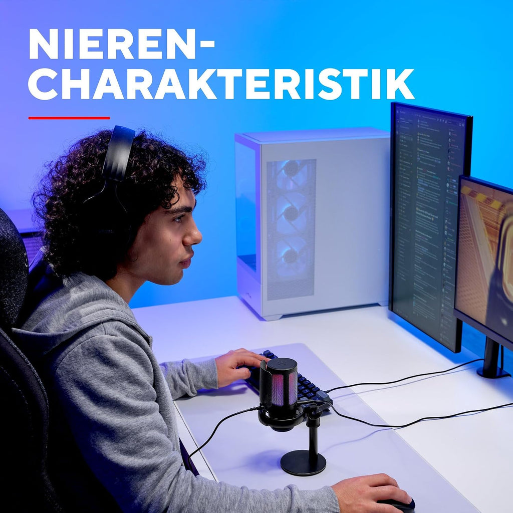 Gxtrust Ruan USB Gaming Mikrofon Mit RGB Beleuchtung, Schwarz