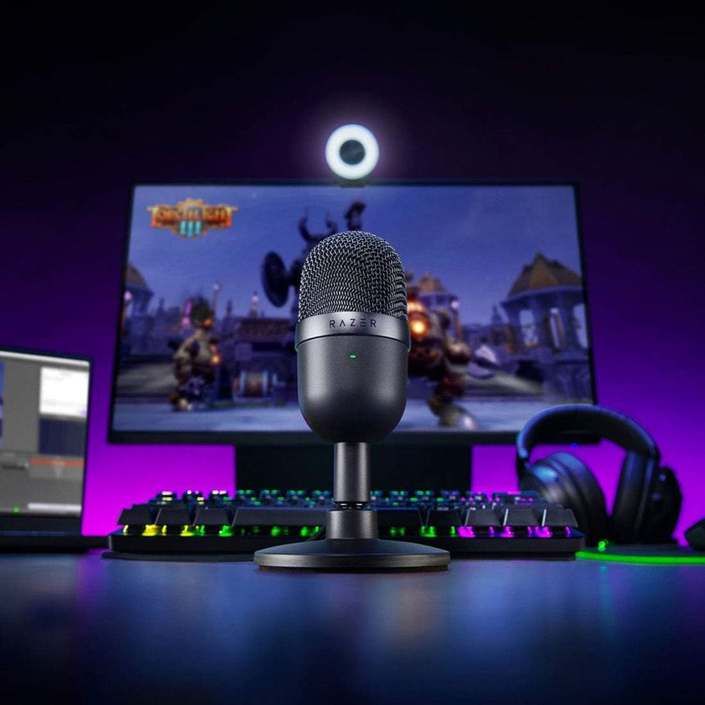 Razer Seiren Mini USB Kondensatormikrofon: Für Streaming Und Gaming Am PC - Professionelle Aufnahmequalität - Präzises Supernieren-Tonabnehmermuster - Kippständer - Stoßfest - Klassisches Schwarz