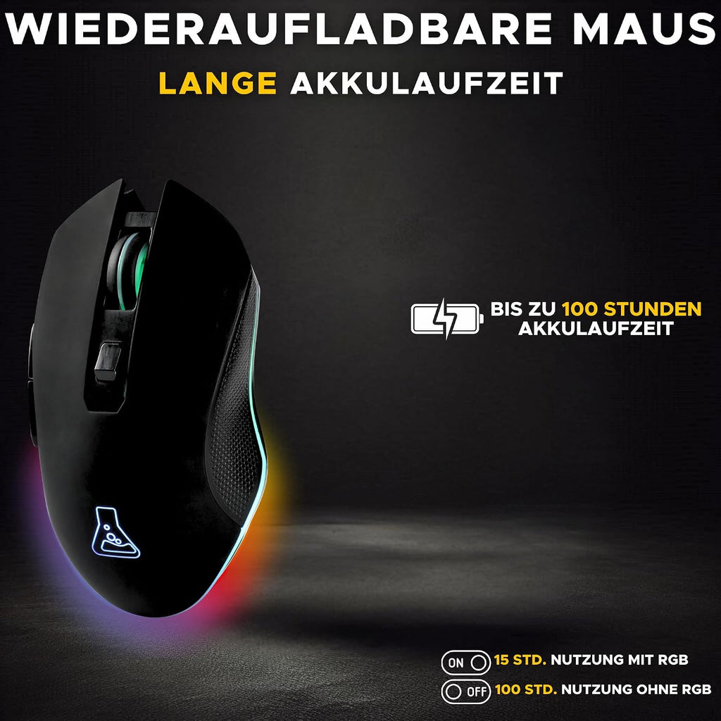 THE G-LAB Kult Helium Usb-Gamer-Maus Mit Kabel - Optischer Sensor Mit 800 Bis 6400 DPI, 7-Farbige Led-Hintergrundbeleuchtung, 6 Tasten - PC Mac Xbox One PS5 (Kabellos)