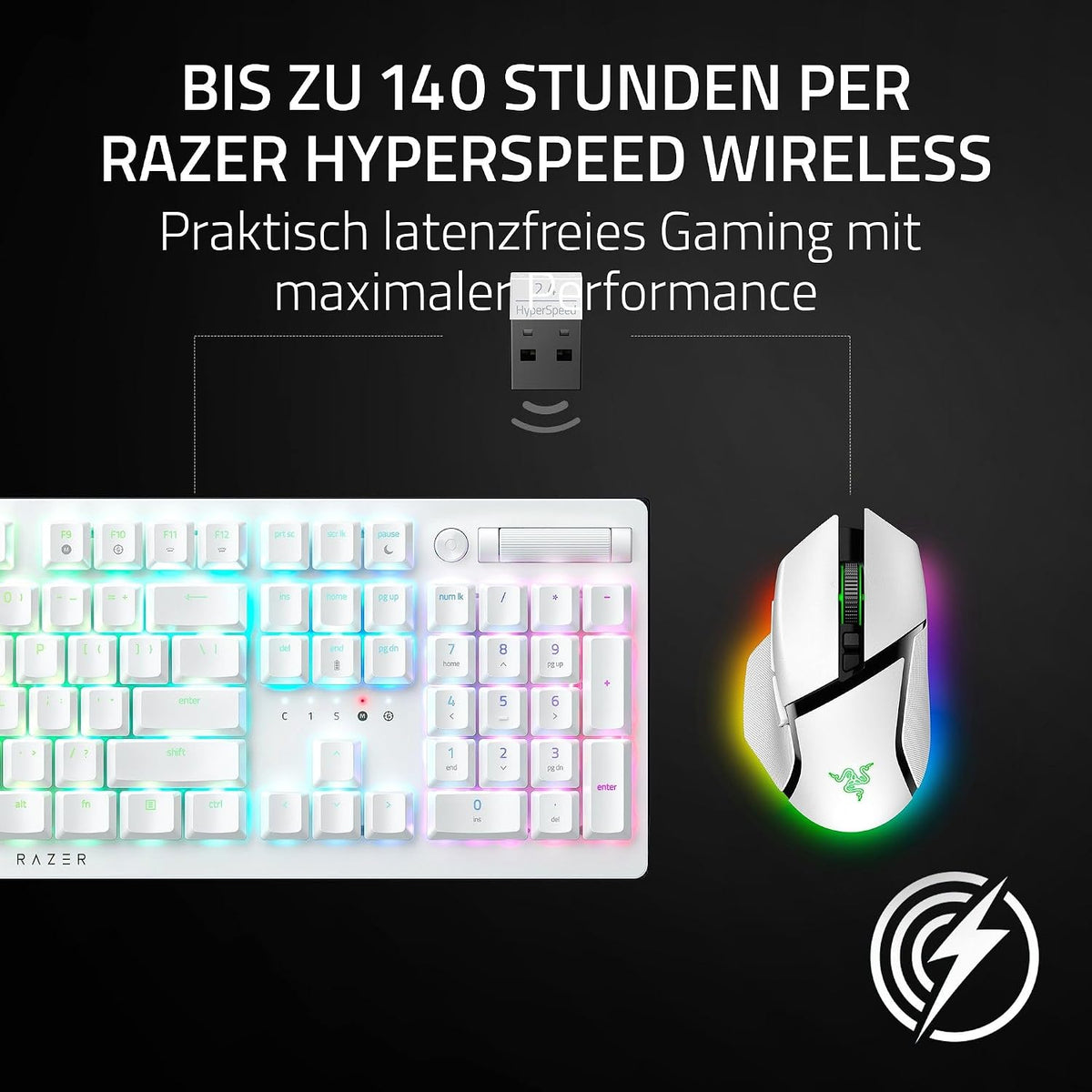Razer Basilisk V3 Pro - Anpassbare Kabellose Gaming-Maus Hyperscroll Tilt Wheel - Focus Pro 30K Optischer Sensor - 13-Zonen Chroma-Beleuchtung - 10+1 Programmierbare Tasten - Pc/Mac | Weiß