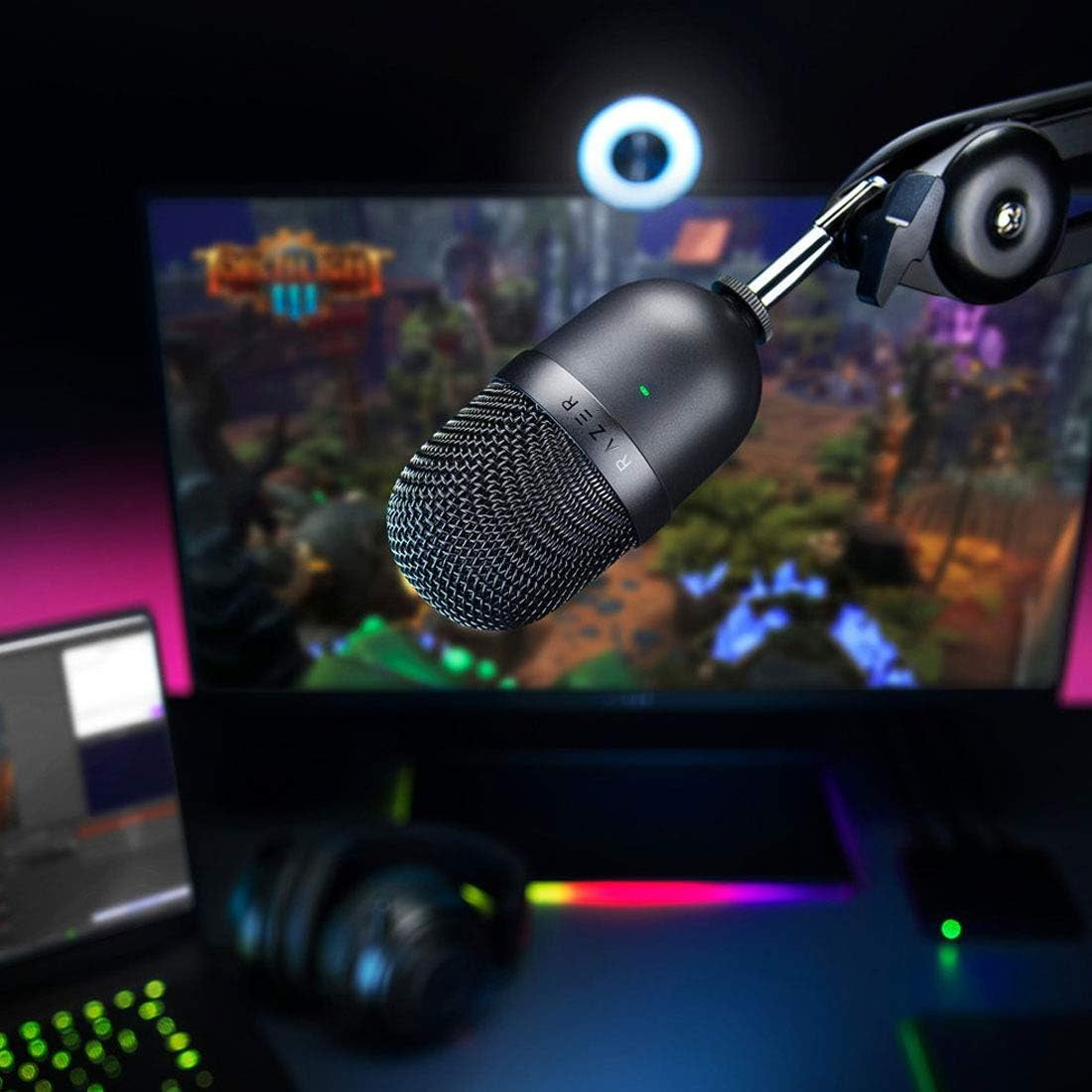 Razer Seiren Mini USB Kondensatormikrofon: Für Streaming Und Gaming Am PC - Professionelle Aufnahmequalität - Präzises Supernieren-Tonabnehmermuster - Kippständer - Stoßfest - Klassisches Schwarz