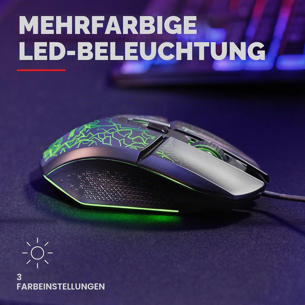 Gxtrust Vylax LED Gaming Maus Mit 6 Programmierbare Tasten, Schwarz