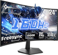 Minifire Gaming Curved Monitor 24 Zoll, 160Hz, Curved Gaming Monitor 1500R, 1Ms, Srgb110%, FHD 1080P Computer Screen, VESA Compatible, Eye Care Adaptive Sync HDMI＆DP Ports （MFG24C1L ）