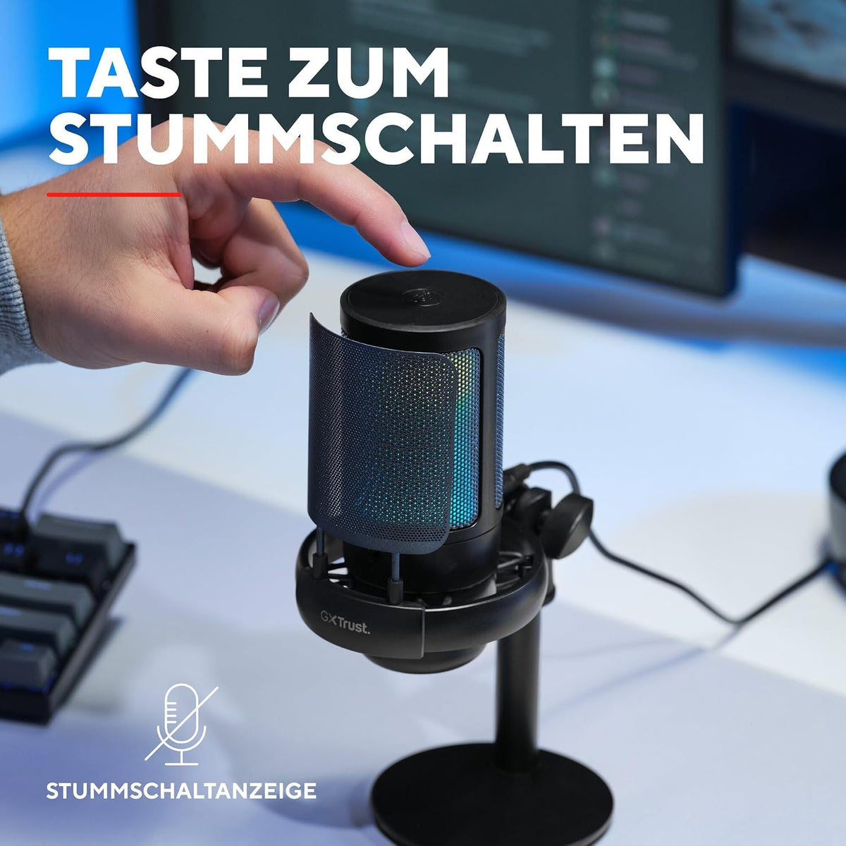 Gxtrust Ruan USB Gaming Mikrofon Mit RGB Beleuchtung, Schwarz
