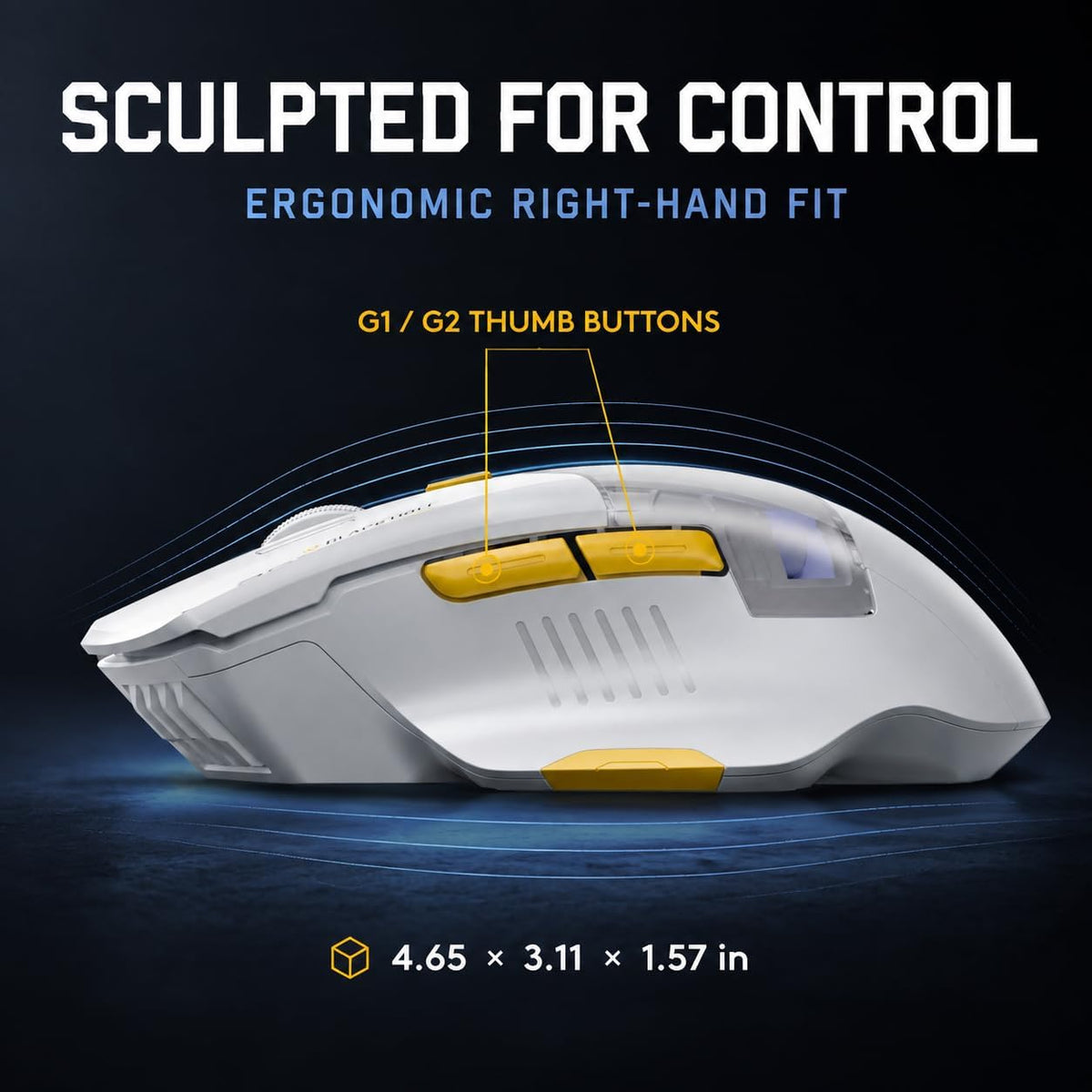 Inphic A9 Explorer V2 Tri‑Modus Kabellose Leise Gaming‑Maus, 12800 DPI