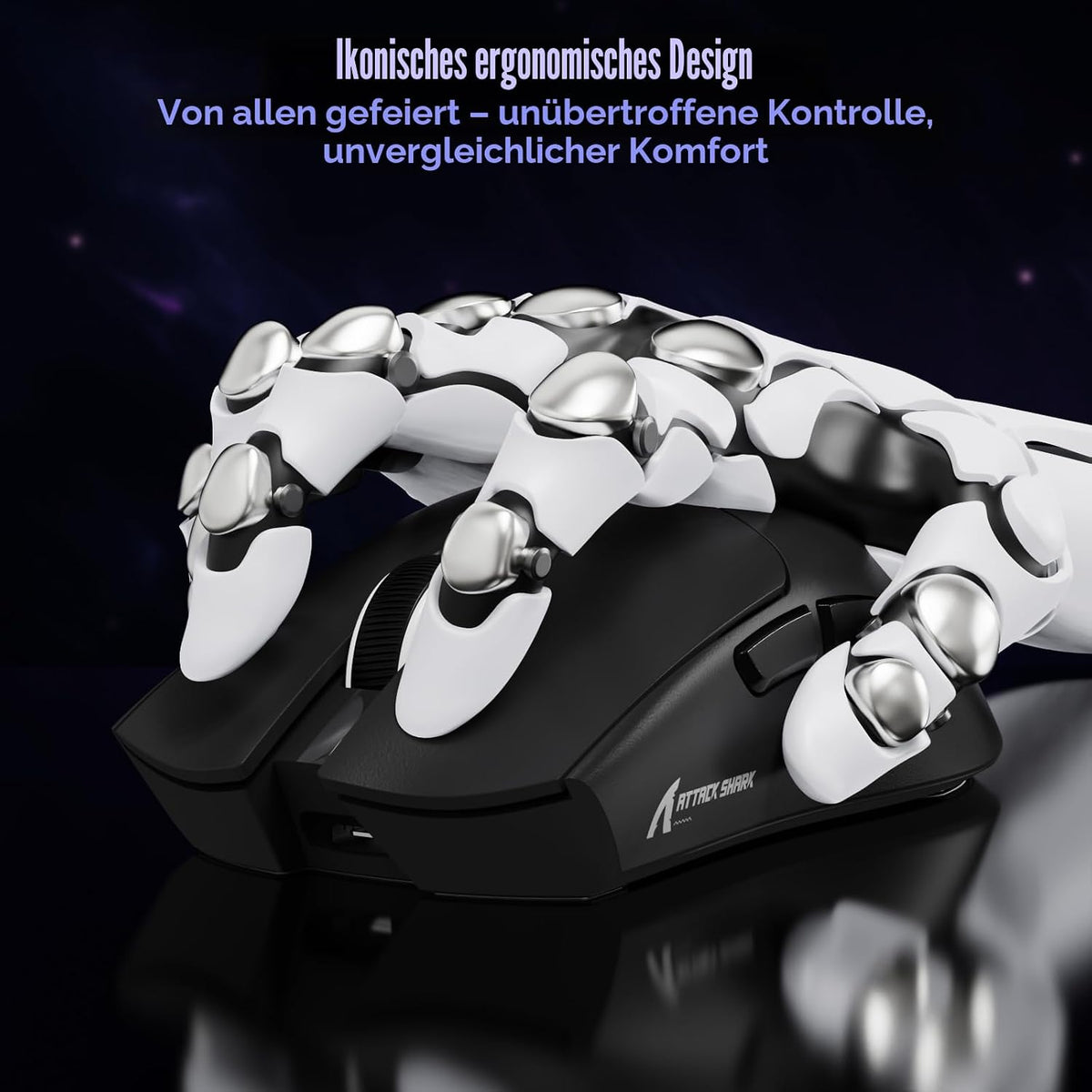 ATTACK SHARK X11SE Kabellose Gaming-Maus, 63G Superleicht, Mit Pixart Paw3311-Sensor, 22000 DPI, Tri-Mode BT/2,4 Ghz/Kabelgebunden, 1000Hz, 300Mah Battery, Dual-Treiber, Für Pc/Xbox/Ps/Mac, Schwarz