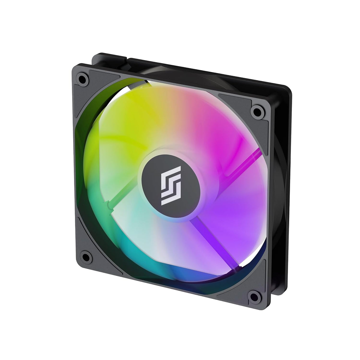 RF120D-R Black 120Mm Gehäuselüfter, 4-Pin PWM, A-RGB, 57 CFM Reverse-Airflow, Daisy-Chain, Hdb-Lager, 6 Steuerbare Leds, 600–1500 U/Min, Leiser Rgb-Lüfter Für Gaming-Pc