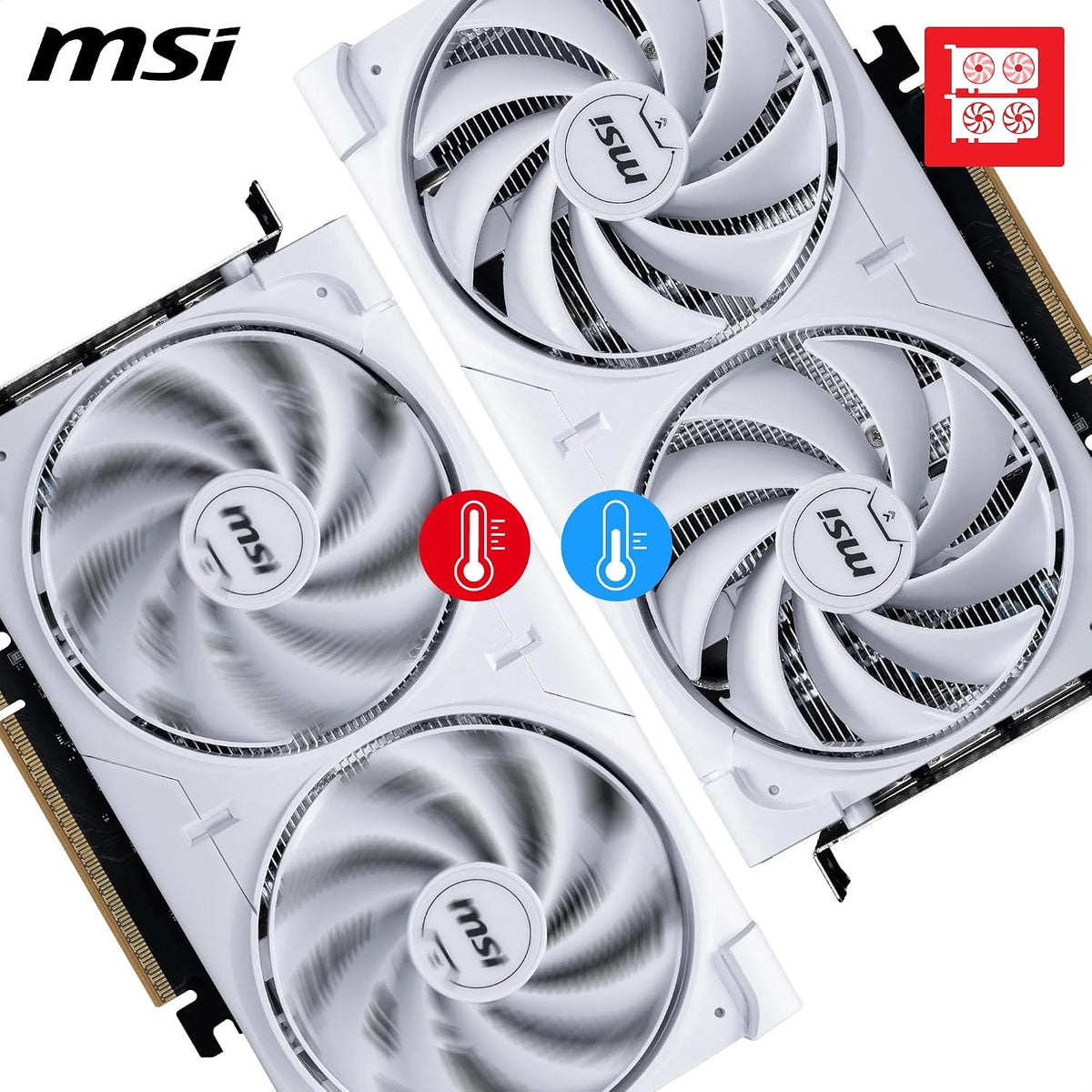 MSI Geforce RTX 5060 8G Ventus 2X OC White - 8GB GDDR7 (28Gbps/128-Bit), Pcie 5, Boost: 2527 Hz, HDMI 2.1B, Displayport 2.1B